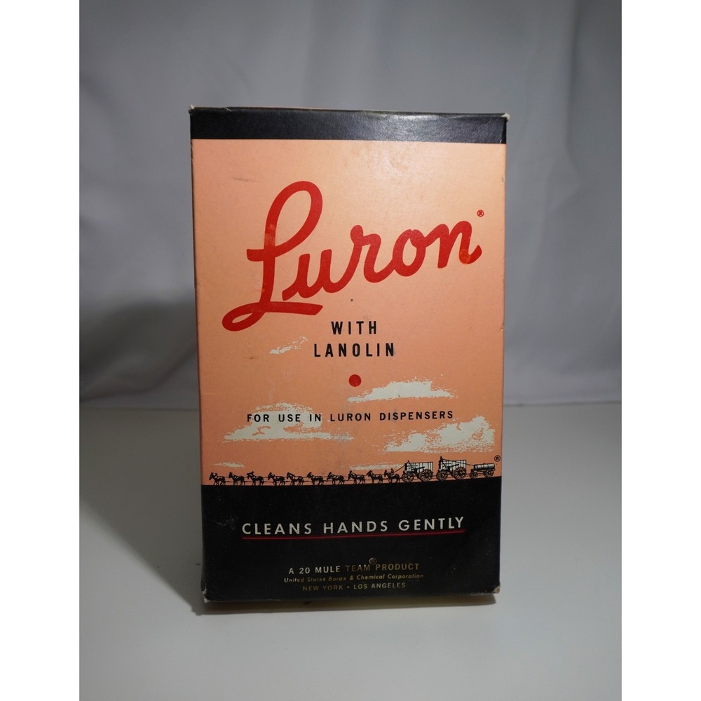 Vintage Luron Powdered Hand Soap with Lanolin 5 lb Box New Sealed 20 Mule Team
